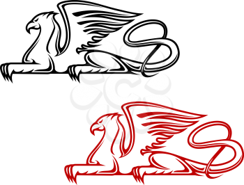 Vintage griffin for heraldic or tattoo design