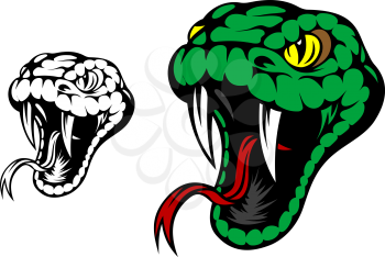 Head of danger aggressive snake for mascot design