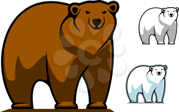 Funny cartoon bear for mascot or tattoo design
