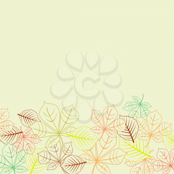 Autumnal background with leaves shapes for seasonal holiday design