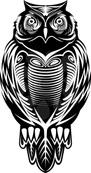 Majestic owl bird for mascot or tattoo design