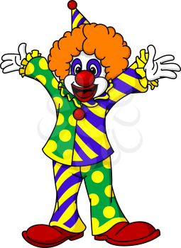 Circus clown in cartoon style for design