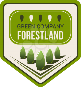 Green nature, eco park isolated badge. Ecology tree and organic plant nature landscape vector icon on shield for environment protection, ecology, green city and eco landscaping design