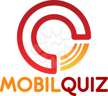 Q letter icon for mobile quiz for education application design. Vector line symbol of letter Q for entertainment web project or online smartphone or digital portal site