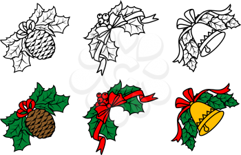 Royalty Free Clipart Image of Festive Elements