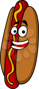 Royalty Free Clipart Image of a Hot Dog With Mustard