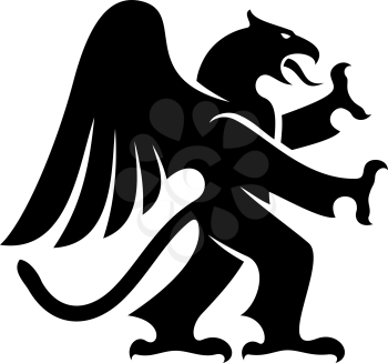 Gryphon mythical creature isolated beast. Vector creature with eagle legs and lion head