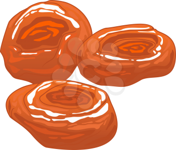 Dried apricot isolated sugared fruits sketch. Vector vegetarian tasty food snack