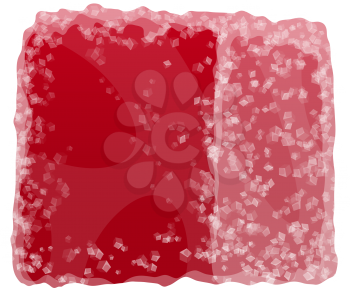Red jelly in sugar isolated marmalade candy. Vector strawberry or raspberry taste gelatin sweets