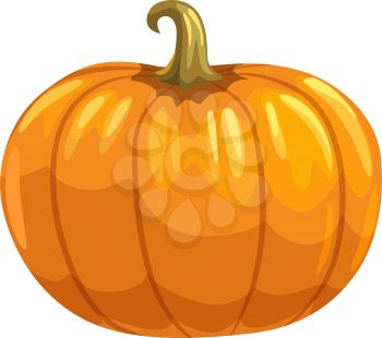 Ripe autumn pumpkin isolated organic vegetable. Vector vegetarian food, Halloween symbol