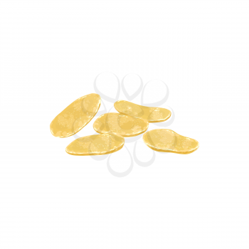 Mango dried fruits, dry food and candied fruit sweets, isolated vector icon. Candied dried mango succade, sweet dessert confection, culinary and pastry ingredient