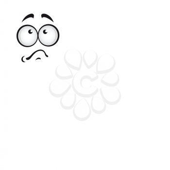 Doubting puzzled emoticon isolated emoji face. Vector uncertain or ensure, thinking smiley expression