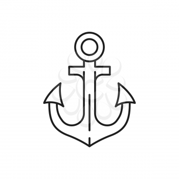 Naval anchor nautical equipment, maritime sign isolated symbol of Portugal seafaring. Vector sea heraldry object, nautical tattoo. Anchoring gear, ancre coat of arms, naval marine anchor mooring ship