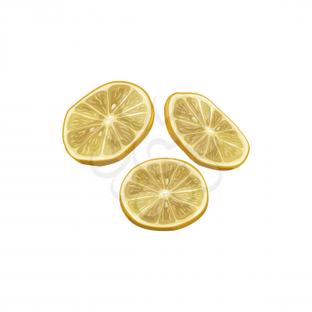 Lemon dried fruits, dry food snacks and fruit sweets, vector isolated icon. Dried lemon slices, culinary and sweet dessert fruity ingredient, natural organic food snacks