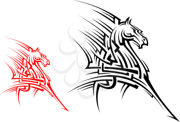 Tribal horse mascot for tattoo or another conceptual design