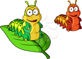 Cartoon cute caterpillar character isolated on white. Suitable for design, such as insects, kids illustration and wildlife