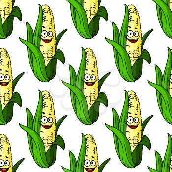 Ripe corn seamless pattern for agriculture or natural food concept design