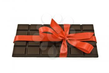 Royalty Free Photo of a Chocolate Bar Wrapped in a Bow