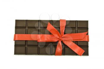 Royalty Free Photo of a Chocolate Bar Wrapped in a Bow