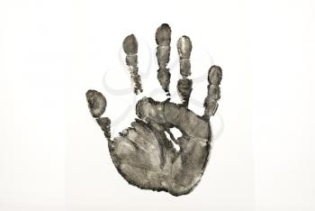 Black print of hand 
