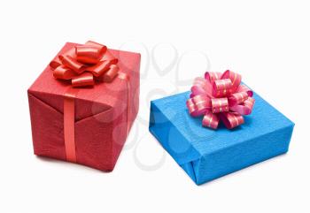 Gift boxes with red bows 