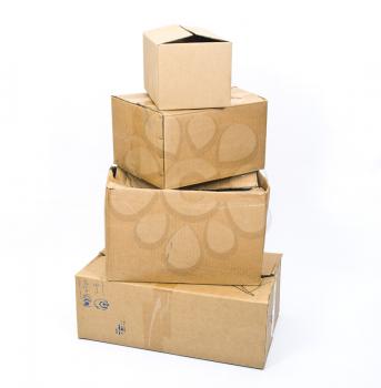 Royalty Free Photo of a Stack of Cardboard Boxes