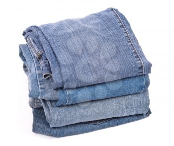 Royalty Free Photo of a Stack of Blue Jeans