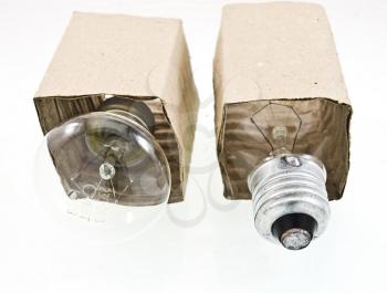 Royalty Free Photo of Light Bulbs in Cardboard Boxes