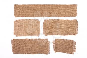 Sackcloth materials isolated on white 