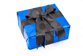 Royalty Free Photo of a Gift Box With a Black Bow