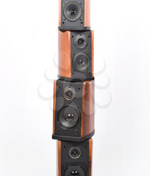 Royalty Free Photo of a Stack of Acoustic Systems