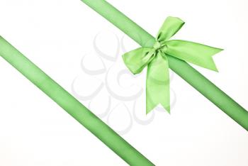 Royalty Free Photo of a Green Ribbon Bow