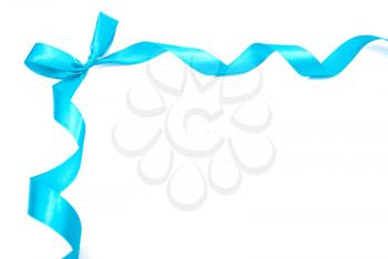 Blue ribbon with bow