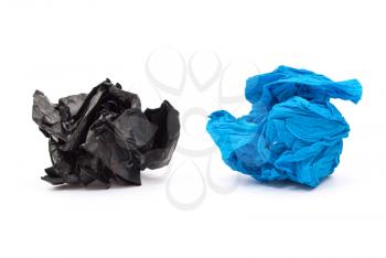 Black and blue paper balls 