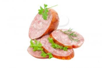 Sausage with green vegetable 