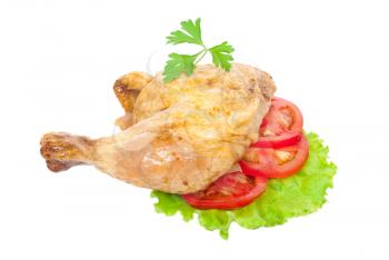 Grilled chicken with fresh vegetables 