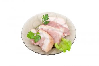 Raw pork with parsley and salad