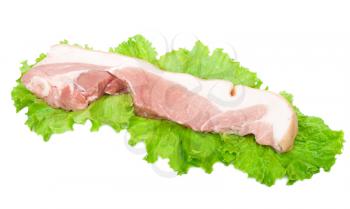 Raw pork with lettuce