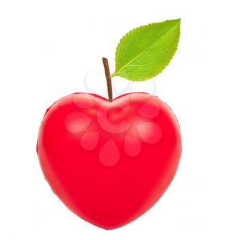 Royalty Free Photo of a Red Apple in the Shape of a Heart