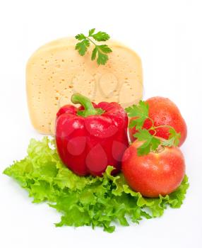 Royalty Free Photo of Cheese and Vegetables