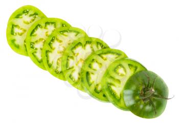 Sliced green tomato
