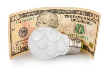 LED light bulb and money