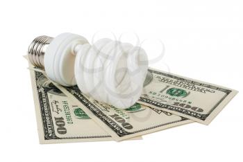 Energy saving lamp and money