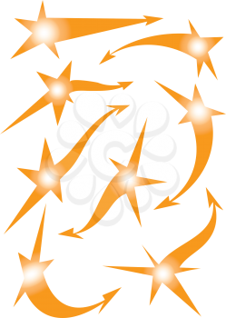 Set of Star arrow stickers, vector illustration