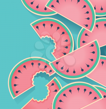 Fresh and juicy slices of watermelon. Background