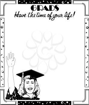 Royalty Free Clipart Image of a Graduation Ad