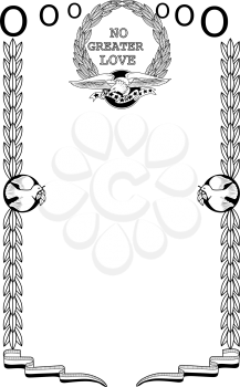 Royalty Free Clipart Image of an Eagle and Dove Frame