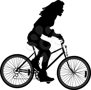 Royalty Free Clipart Image of a Woman Cycling