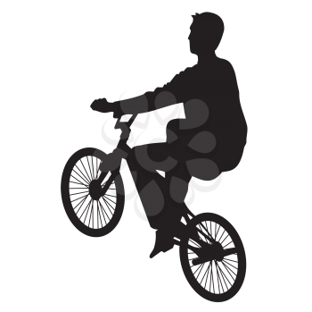 Royalty Free Clipart Image of a Guy Riding a Bike