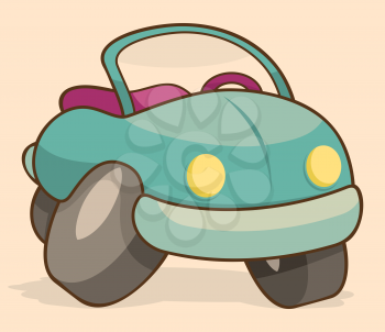 Royalty Free Clipart Image of a Cartoon Car